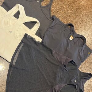 lululemon athletica Black and Cream Tank Tops